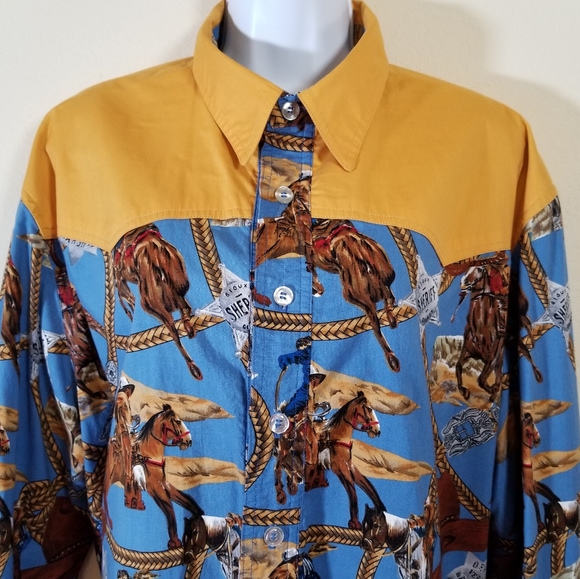 Handmade Tops - Handmade Western Cowboy Shirt, extra large